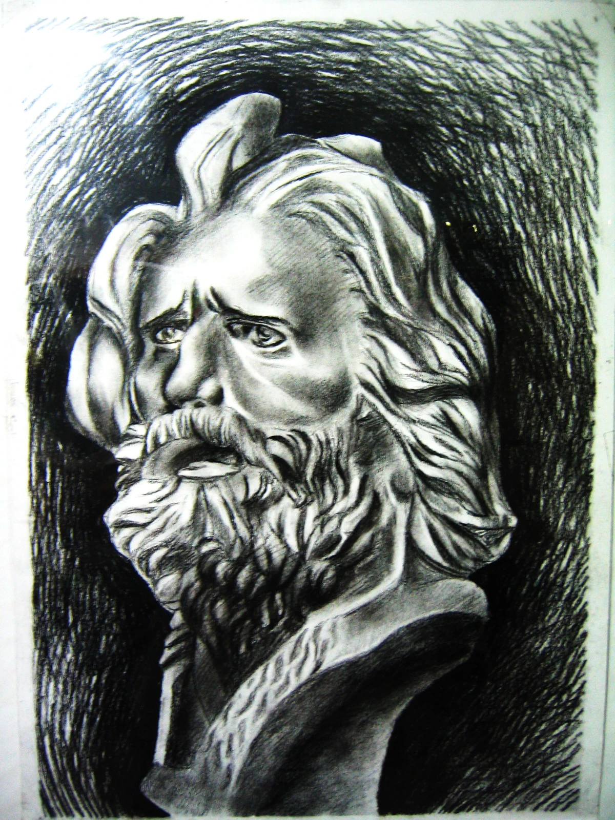Portrait study — charcoal